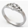 White Gold Plated Created Diamond Hearts Ring